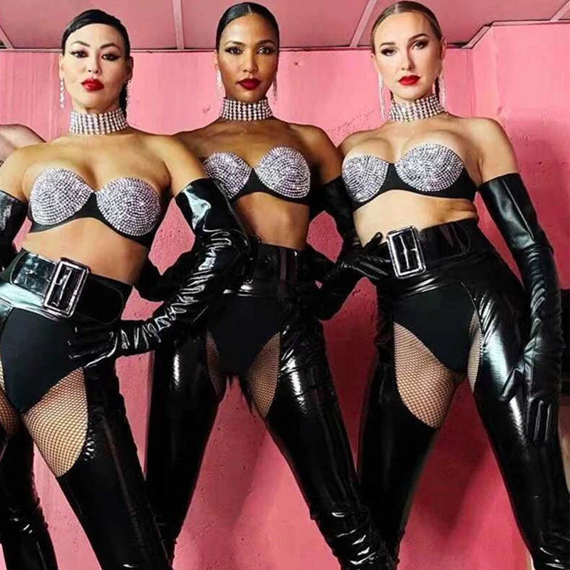 Rhinestone dance outfit set