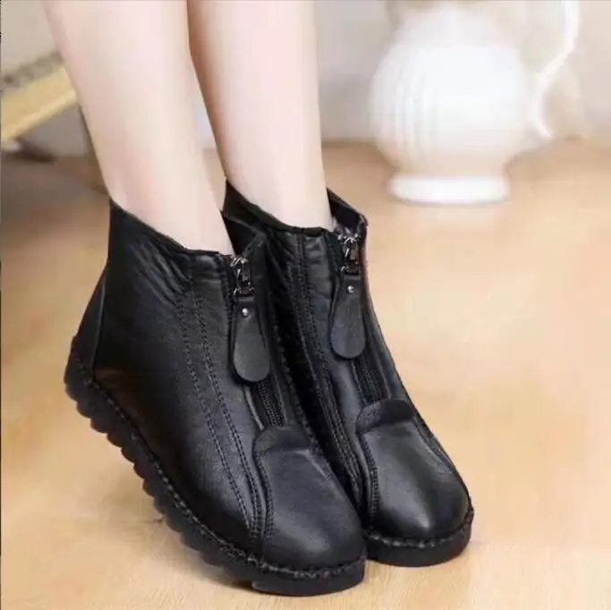 

New Winter Women Boots Fashion Warm Female Boots Flat-Bottom Comfortable Short Bare Boot Woman Waterproof Snow Boots Large size