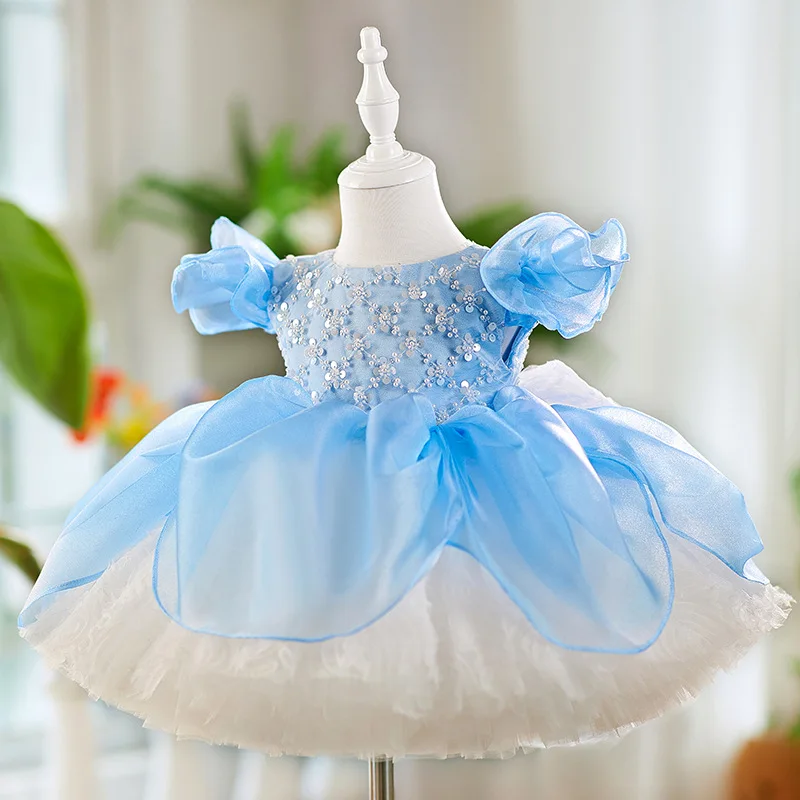 

KLGFLD Pageant dresses for Toddler girls, high-end banquet girls' evening dresses, lace mesh ballroom princess dresses