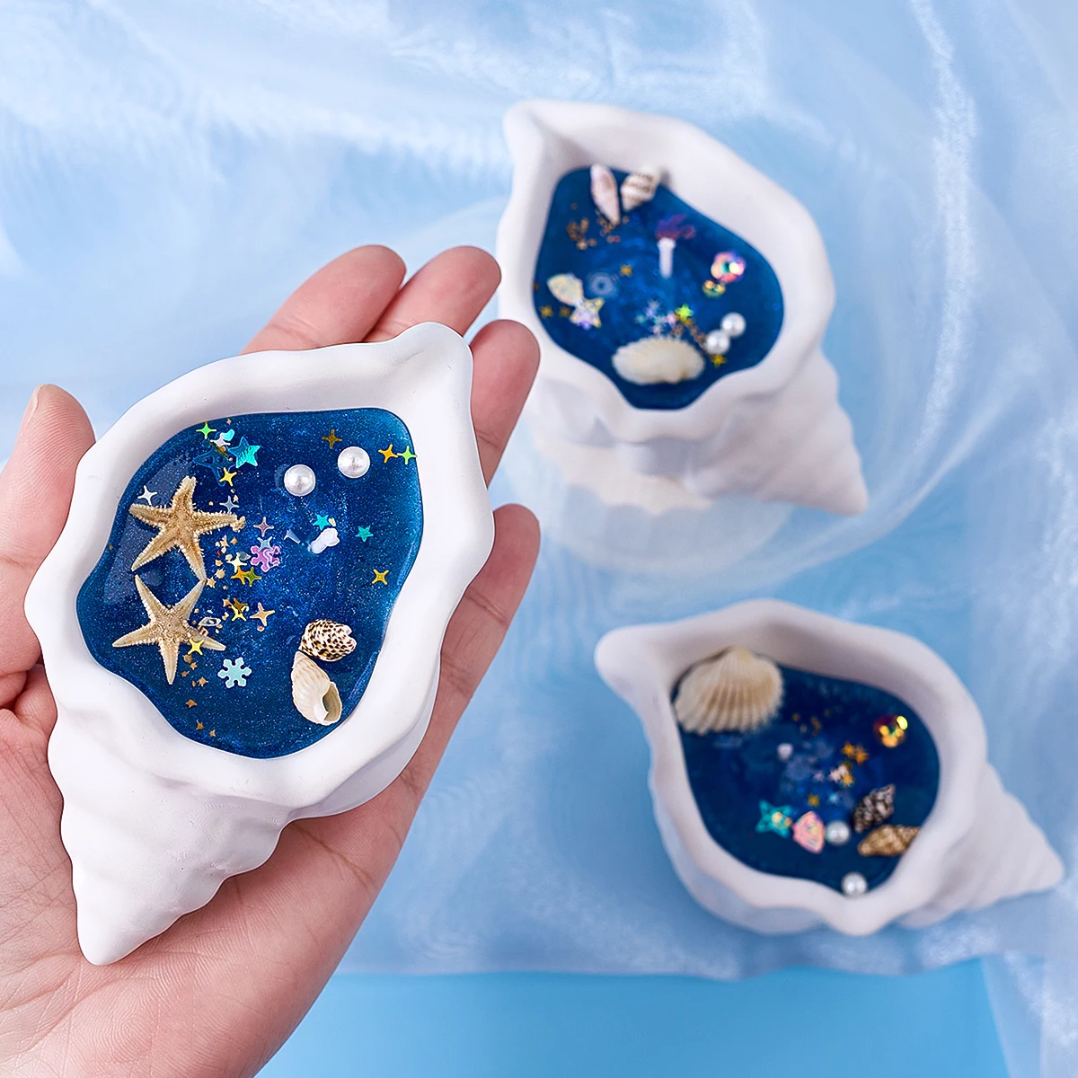 Conch Scented Candle Silicone Mold DIY Handmade Ocean Style Craft Ornaments Jewelry Storage Box Resin Mould Home Decor Supplies