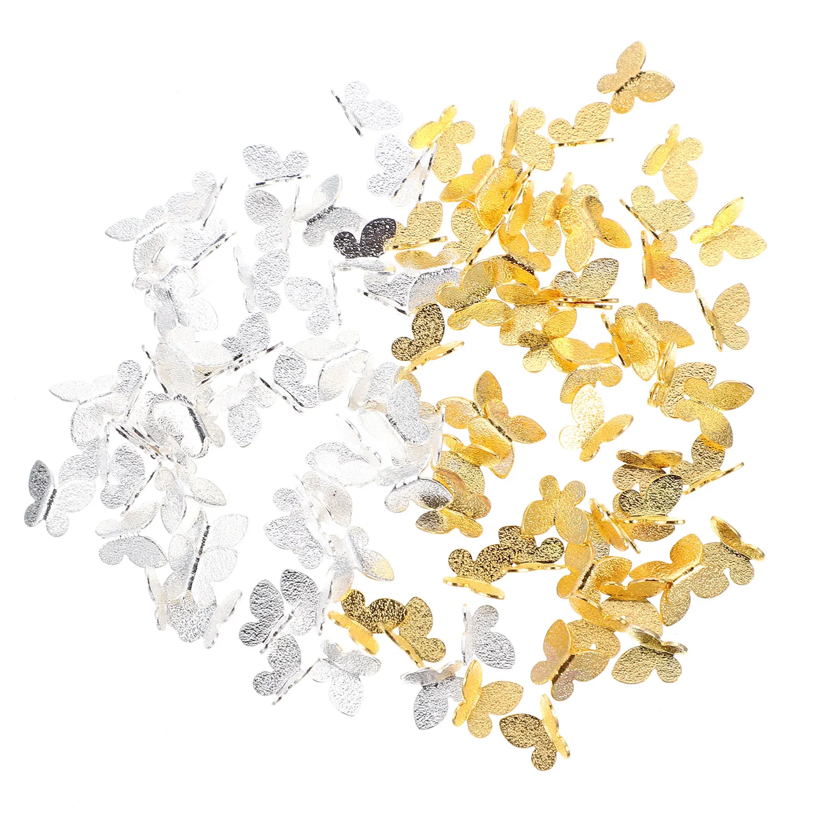 

100pcs Metal Butterfly Jewelry Accessories Golden Silver Color DIY Crafts Epoxy Filling Supplies Alloy Fillers
