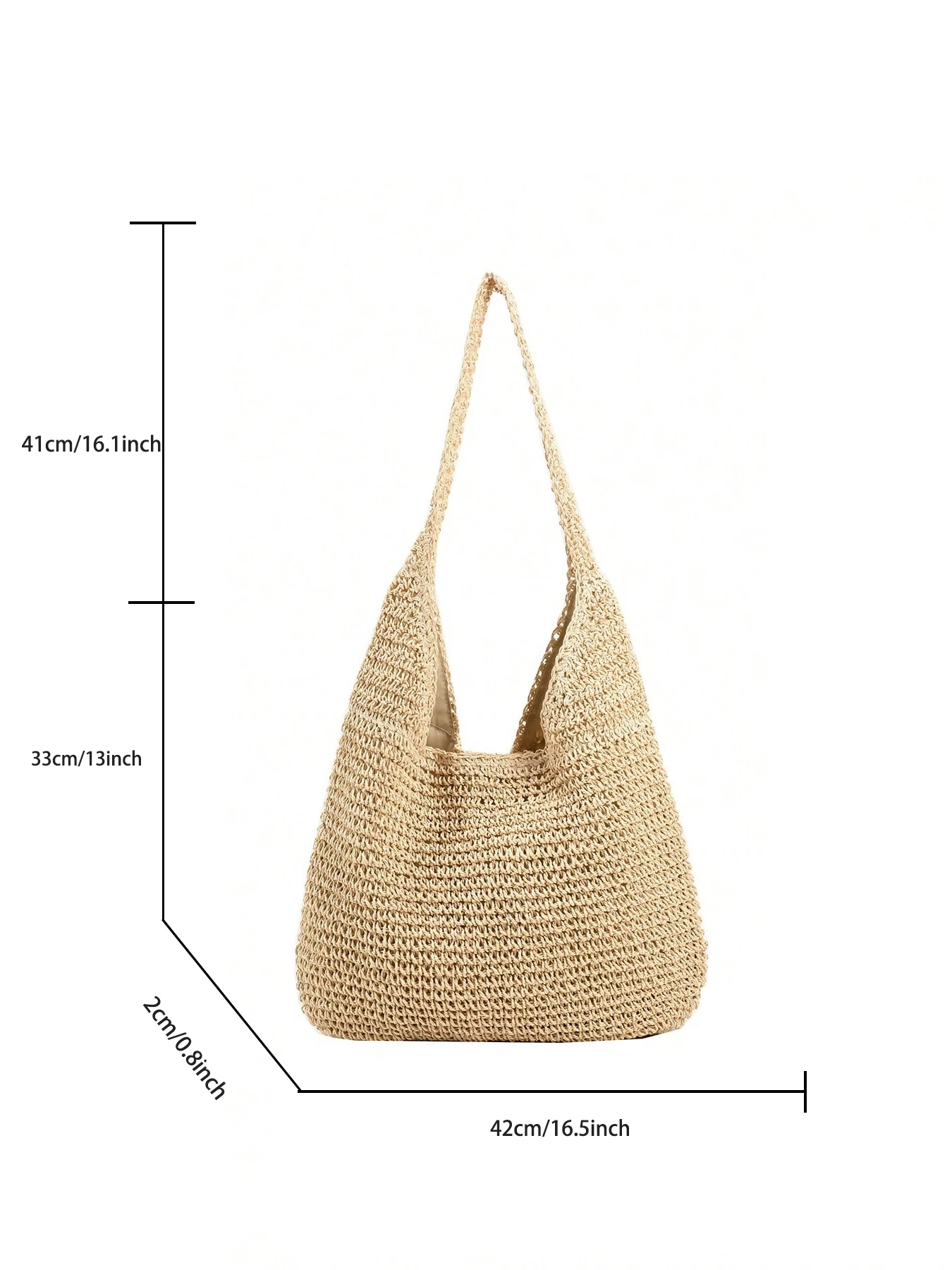 Summer Beach Resort Fashion Straw-Woven Ladies Large-Capacity Shoulder Bag WIth Hand-Woven Beach