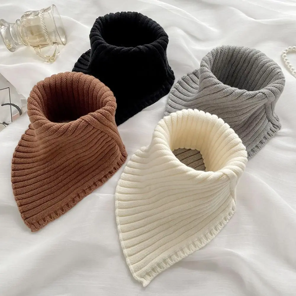 Winter Warm Windproof Scarf Neck Warmer Knitted Fake Collar Turtleneck