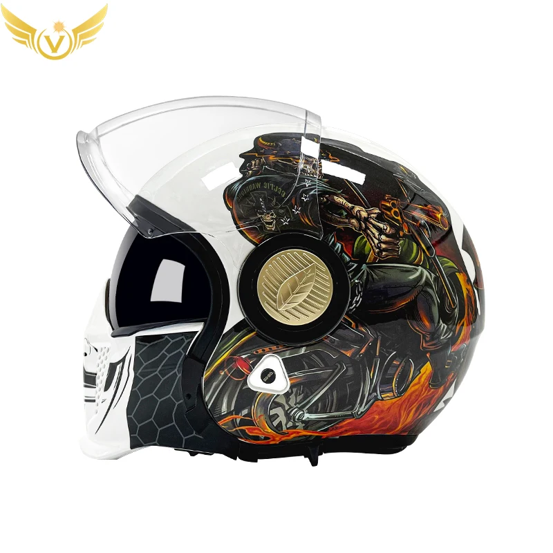 Helmet Motocross Vespa 3/4 Helmets Motorcycle Women Kask Full Face Cafe Racer Electric Scooter Casco Bike Men For Support Enduro