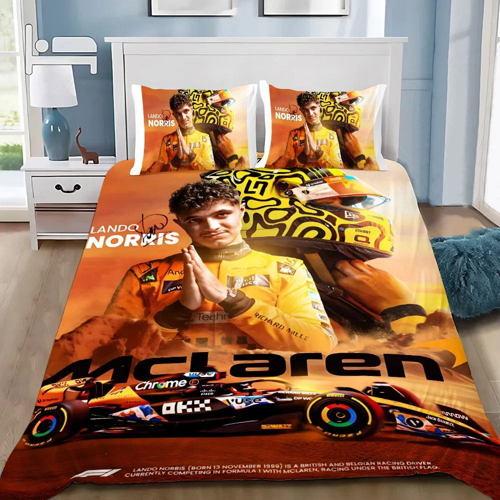 Duvet Cover Pillowcase Bedding Set F1 L-Lando N-Norris Adult Boy Girl Bedroom Decoration Children Gift Single Double Large Size