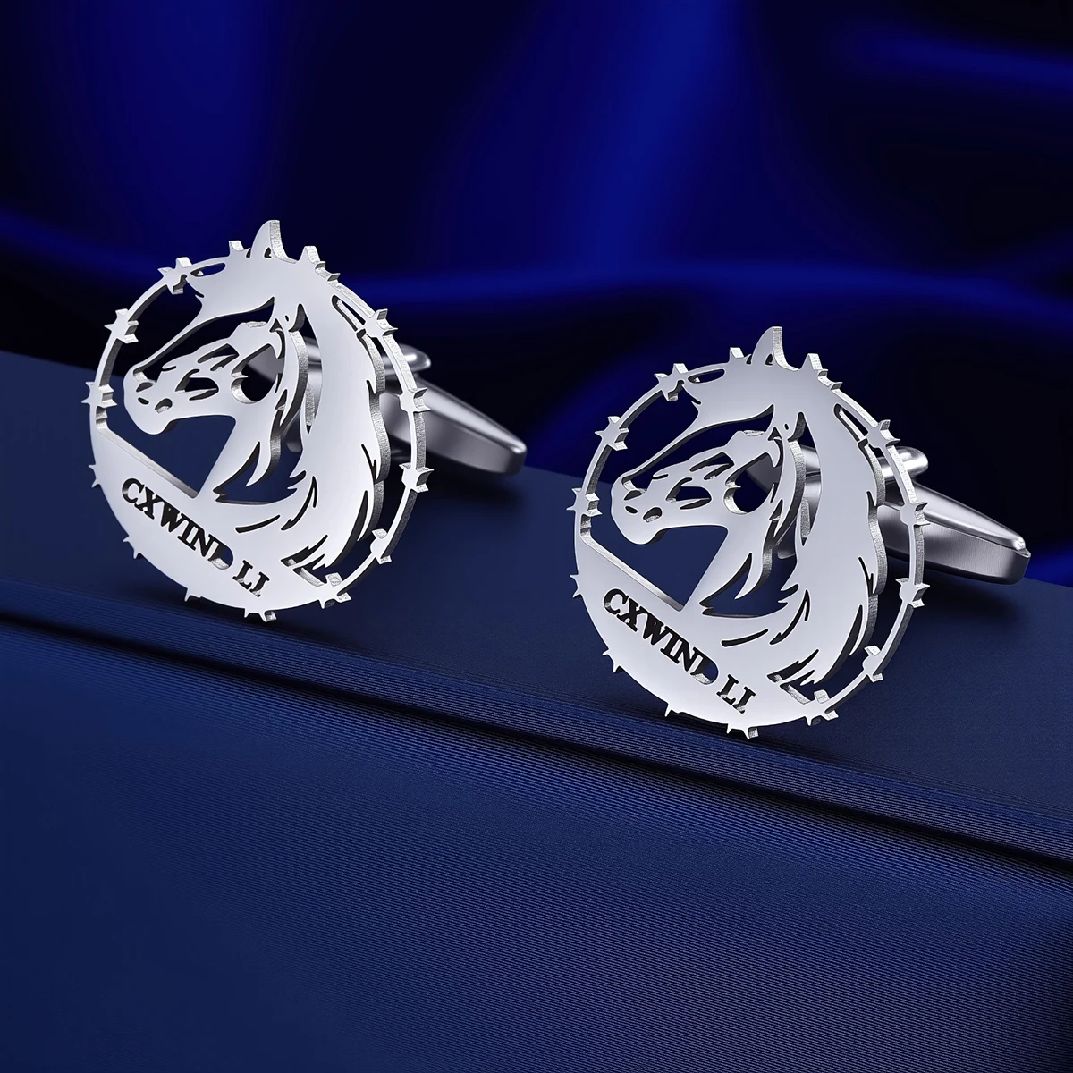 Custom Shirt Cufflinks for Men Personalized Name Initial Letter Stainless Steel Jewelry Suit Buttons Christmas Gifts for Father