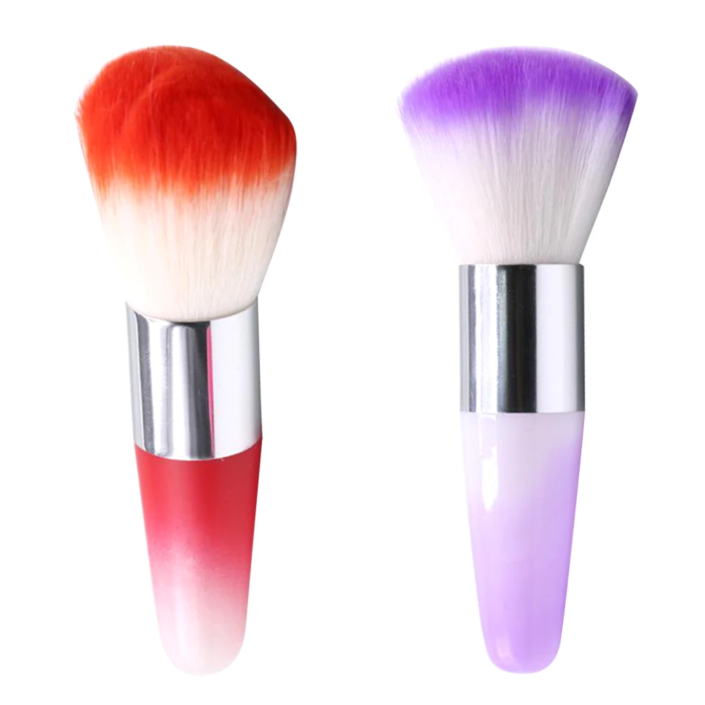 2 szt. Pędzelków do zdobienia paznokci, podwójnego zastosowania jako pędzel do pudru do makijażu, szczoteczka do czyszczenia paznokci do pilowania, wiercenia, zestawów do manicure