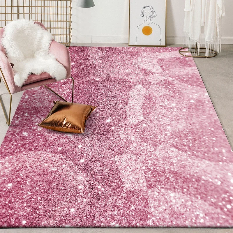 

Fashion Modern Minimalist Pink Diamond Fine Flash Kitchen Living Room Girl Bedroom Bedside Non-slip Carpet Floor Mat