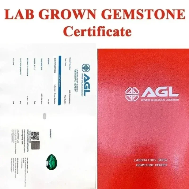 زمرد زامبيا المزروع في المختبر - حرارة مائية، قطع يدوي على شكل كمثرى، شهادة قابلة للاختيار لصنع المجوهرات #4