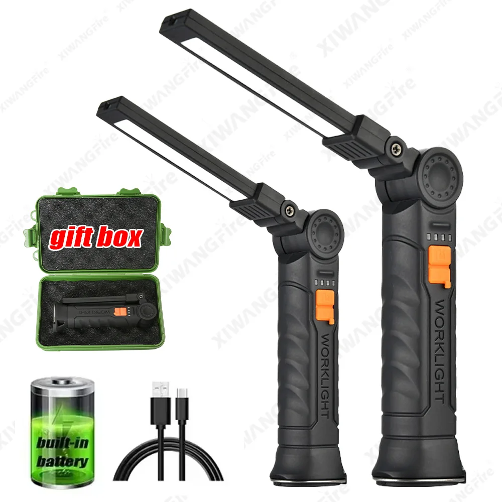 Multifunktionale COB LED Taschenlampe Tragbare Magnetische Arbeit Licht Laterne USB Aufladbare Notfall Reparatur Camping Taschenlampe Lampe