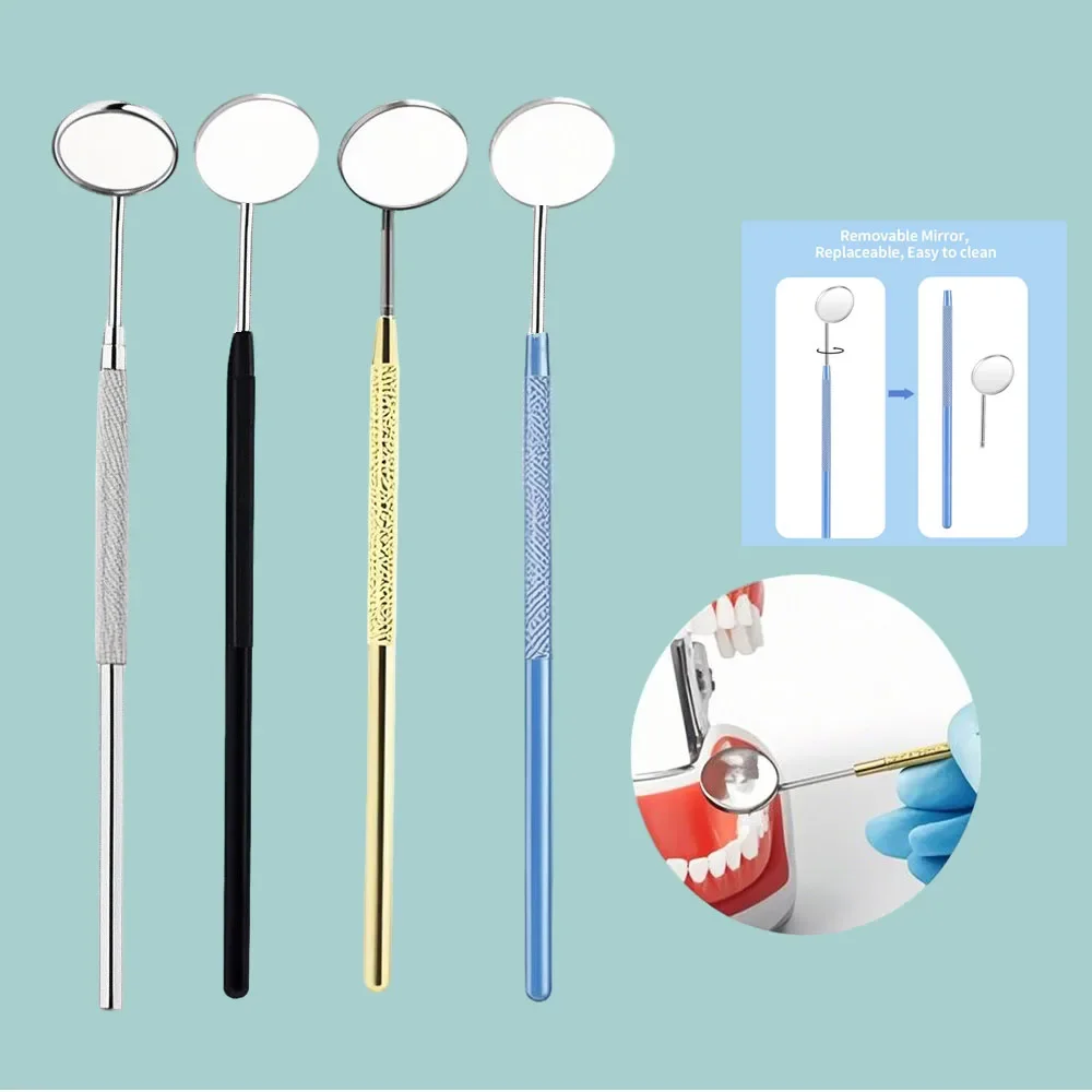 Стоматологическое зеркало для рта из нержавеющей стали с эргономичной ручкой для осмотра зубов полости рта и профессионального использования в стоматоре