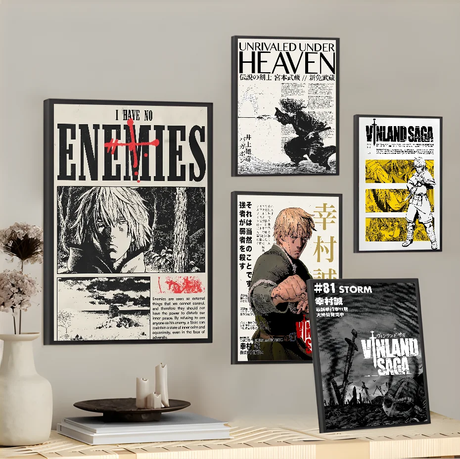 Cool V-Vinland S-Saga Anime M-Manga cartel arte de pared impresiónartHome sala de estar Bar decoración estética