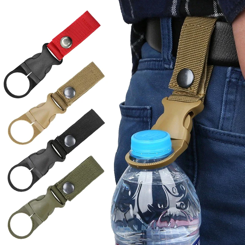 1Pcs Webbing Buckle Hook Water Bottle Holder Clip Outdoor Nylon Climb Carabiner Belt Backpack Hanger For Outdoor