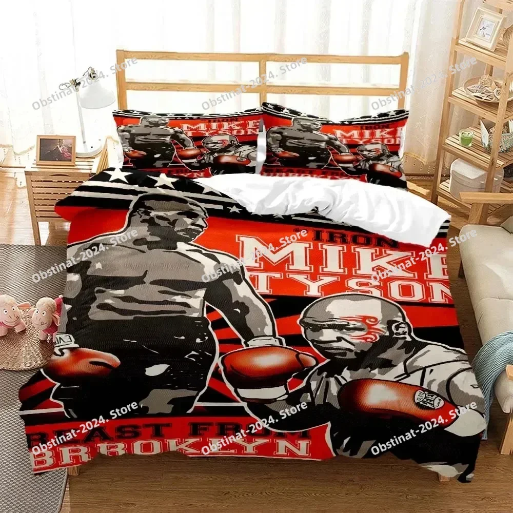 Mike Tyson Boxing Champion Bedding Set Printed Bed Set With Pillowcase Bed Duvet Cover Soft Single Double Queen Super King Size