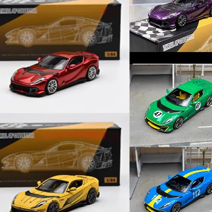 

In the box TOC 1:64 Red Yellow Green 812C FE812C #47 Coupe Sports Model Diecast Metal Car