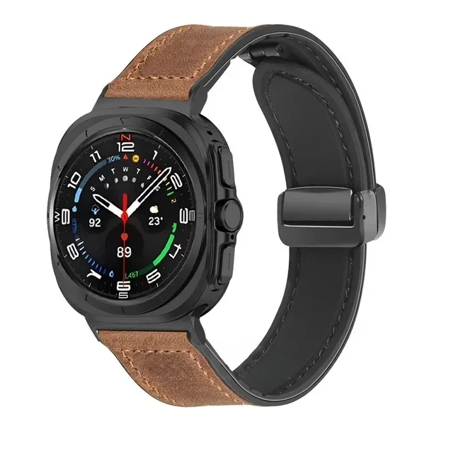 سوار جلدي من السيليكون لساعة سامسونج جالاكسي الترا 47 ملم حزام مغناطيسي حزام رياضي لساعة ULTRA7 47 ملم بدون فجوات حزام الساعات