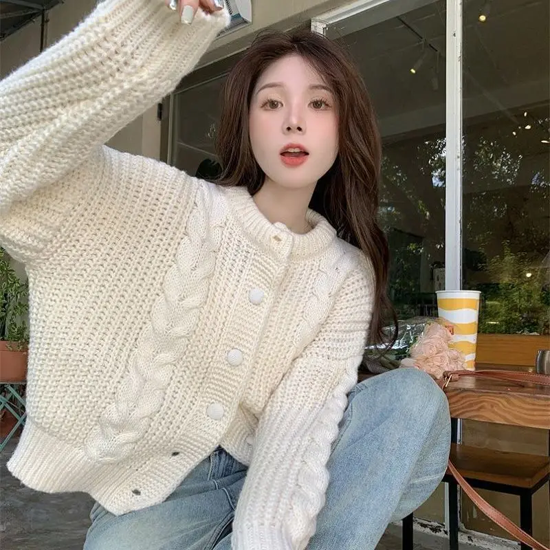 

Sweaters Jumpers Cardigans Womens Cardigan Woman Winter Korean Style Heart Detail Button-Up Coffee Sexy Sweet Lovely Ulzzang Ins