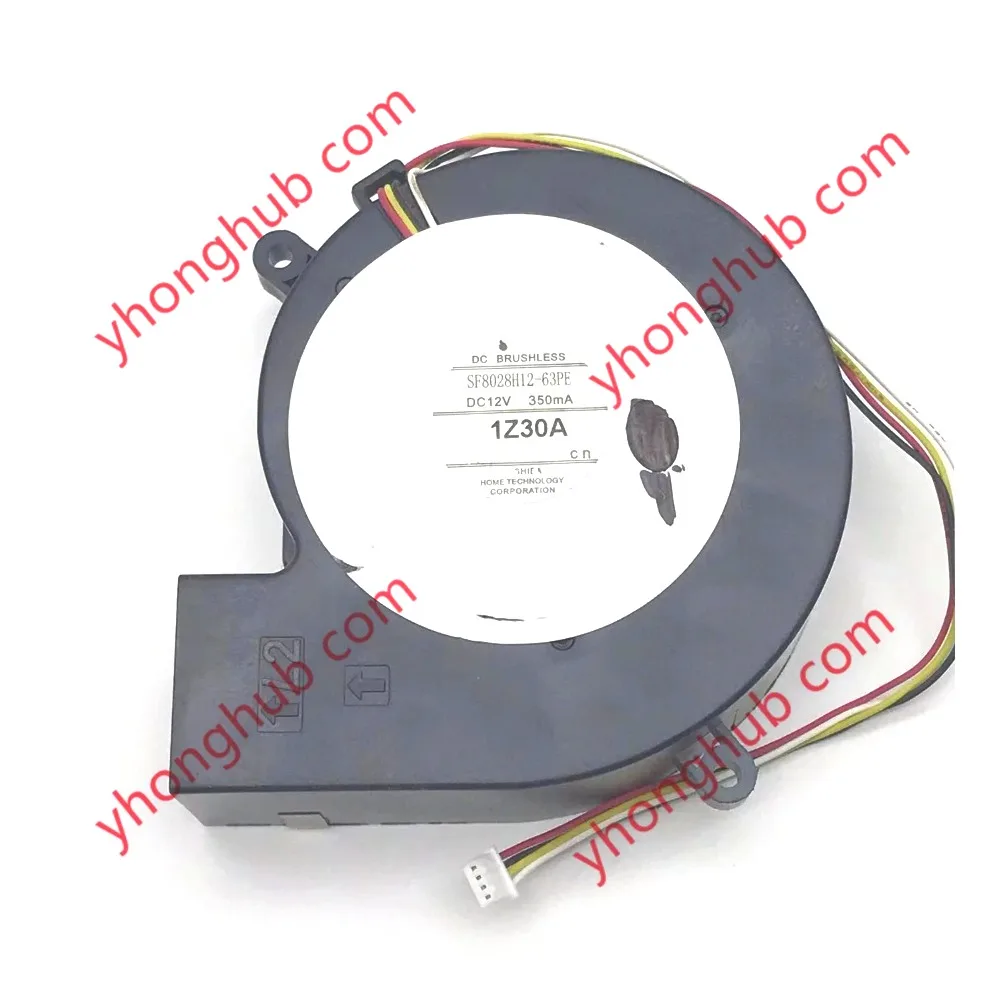 SF8028H12-63PE DC 12V 350MA 80x80x28mm 4-wire Server Projector Cooling Fan Industrial Equipment Ventilation