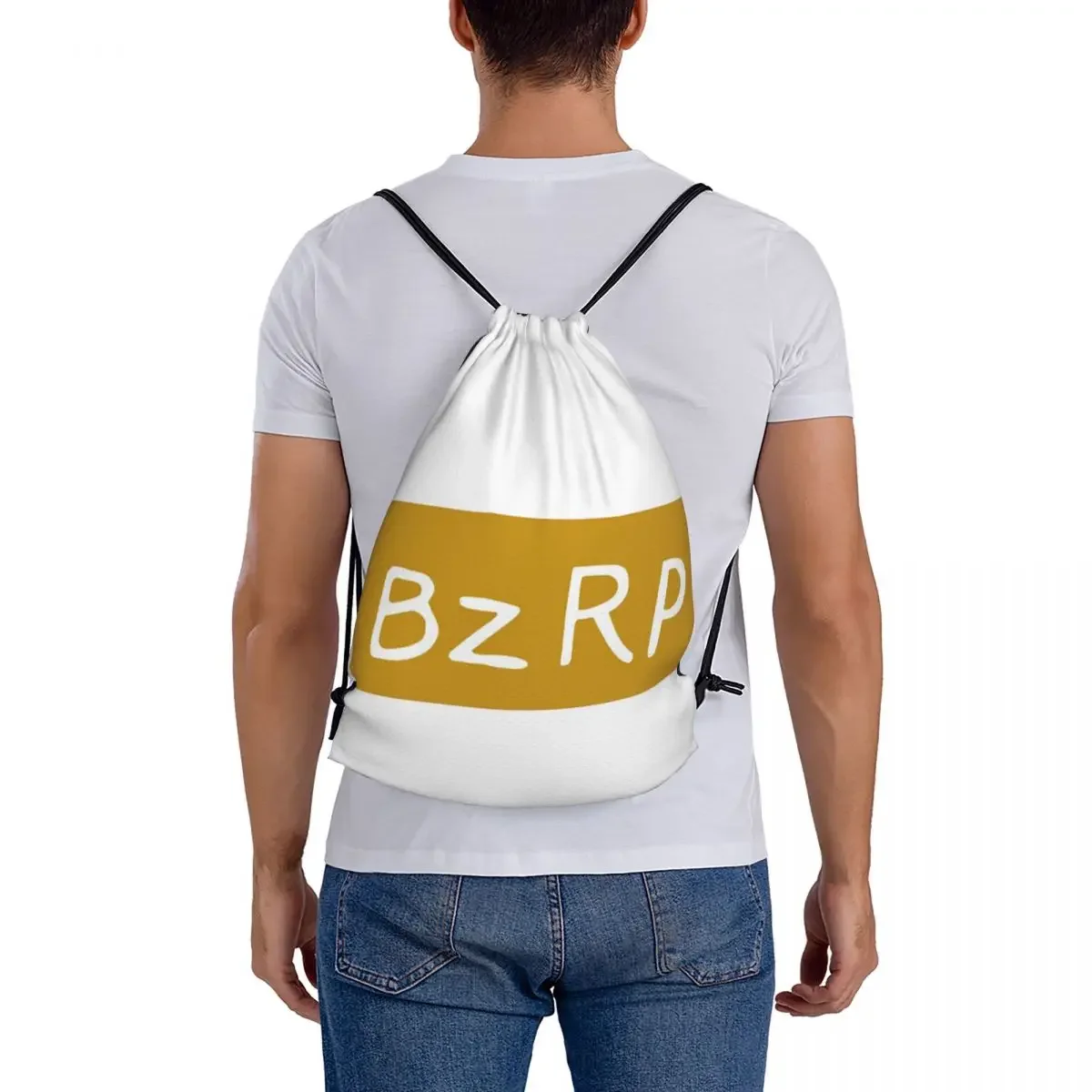 Mochila con cordón BZRP para hombre y mujer, bolsa portátil con cordón, bolsillo para artículos diversos, ideal para estudiantes