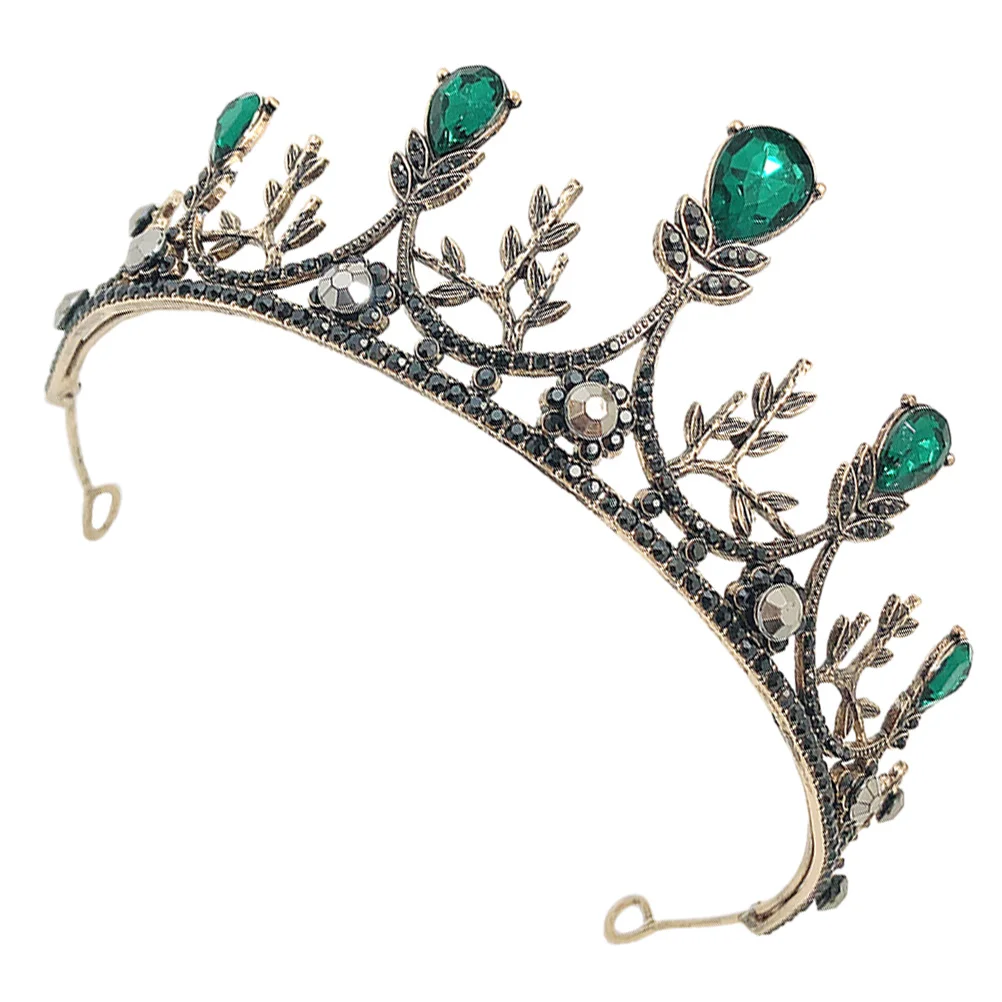 

Hair Jewelry Baroque Crown Wedding Hairband Grace Headdress Bridal Green Hairbands Alloy Miss