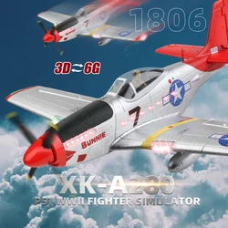 Wltoys XK A280 RC Plane P51 Model 3D/6G With LED 2.4GHz GPS Remote Control Airplane Large Fighter toys Gift for Boys FPV Carrier