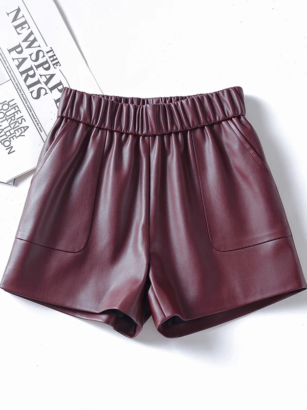 

Ning Real Leather orts Women's High Waist Wide Leg eepskin Loose Fit Casual Pants Spring Autumn Slimming Effect