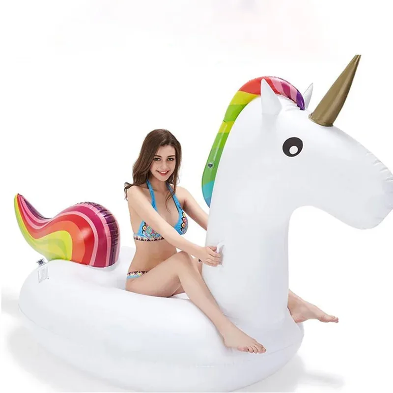 

ROOXIN Giant Unicorn For Adults Kids Recliner Inflatable Floating Swimming Mattress Sea Swimming Ring Pool Party Toy lounge Bed