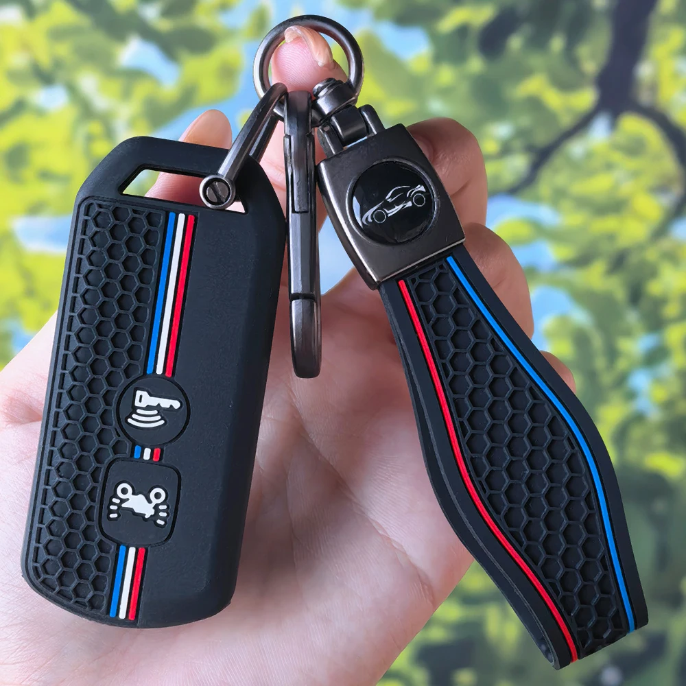 Anti‑Slip Honeycomb Key Case With Keychain For Honda PCX150 Hybrid X‑ADV SH125 SH300 Forza 300 Forza125 Remote Protector