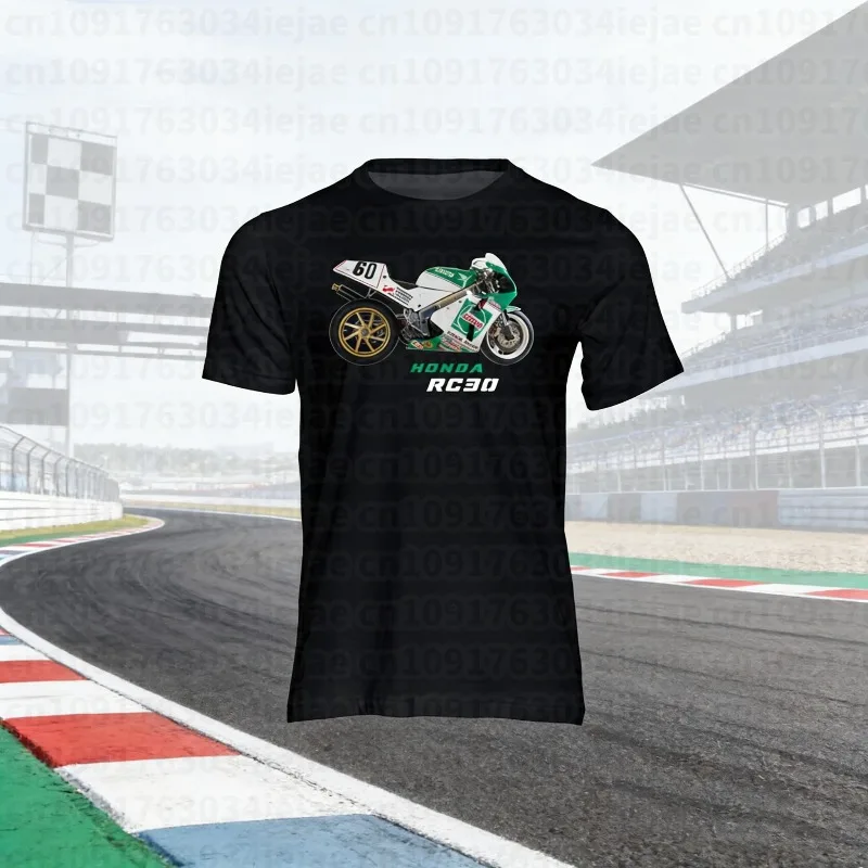 

Honda 2026 Новая горячая летняя мужская и женская футболка Honda из хлопка Honda RC30, повседневный повседневный весенне-осенний мотоциклетный велосипедный топ