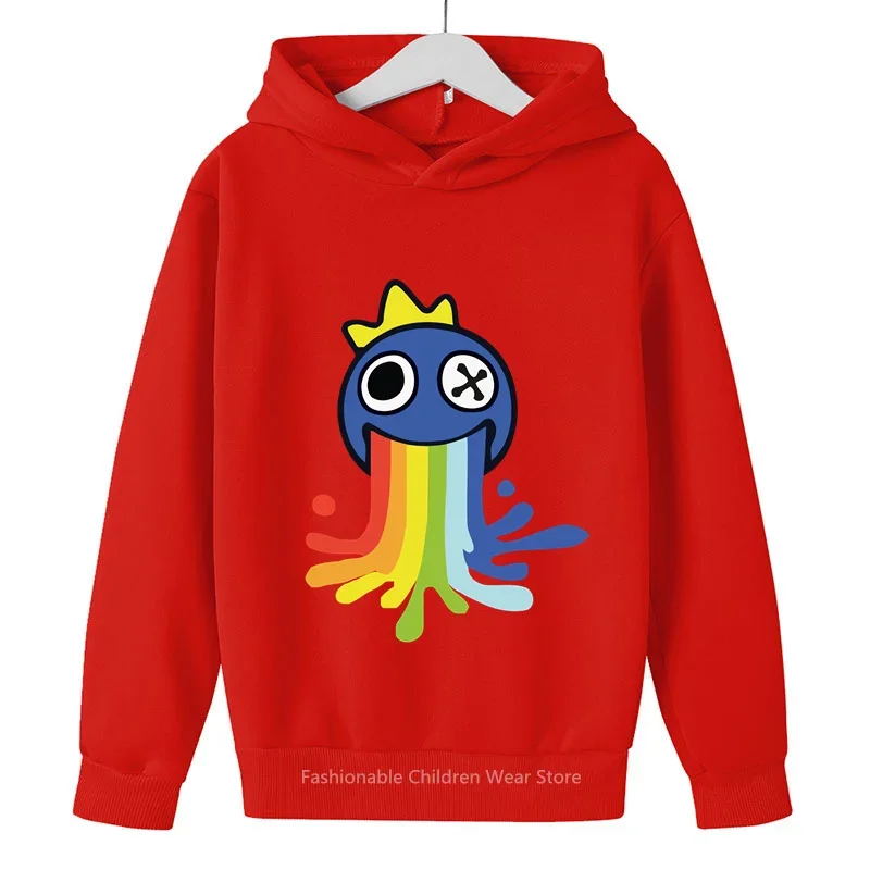 Children\'s Fall/Winter Clothing Rainbow Friends Hoodie Sweatshirt Boys Toddler Girls Anime Printed Coat Casual Charming Fun Tops