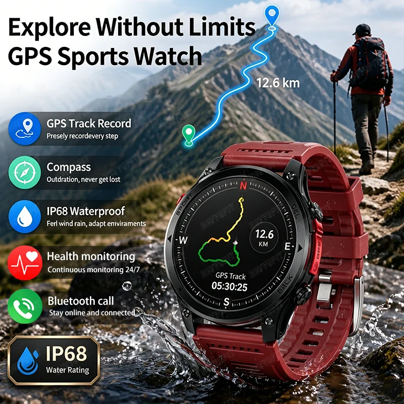2026 New GPS Fully Functional Smart Watch | Health Monitoring+Sports Tracking+Multi Terminal Linkage, Unlocking Convenient Life