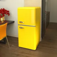 Amoi retro refrigerator household two-door mini freezer refrigerated dormitory rental energy-saving car refrigerator.