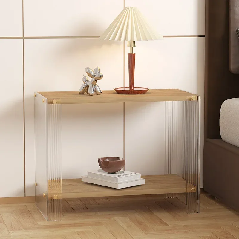 

A Luxury Created Bedside Table Drawer Storage Auxiliary Acrylic Bedside Table Multifunctional Small Nachttisch Modular Furniture