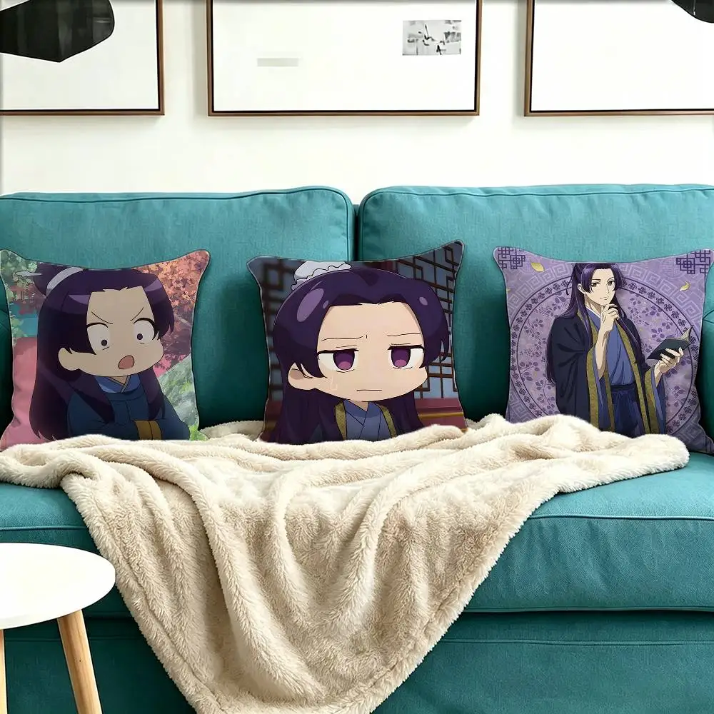 T-The Apothecary Diaries Jinshi Pillow Case Square Double-Sided Sofa Cushion Cover Bedroom Bedside Pillow