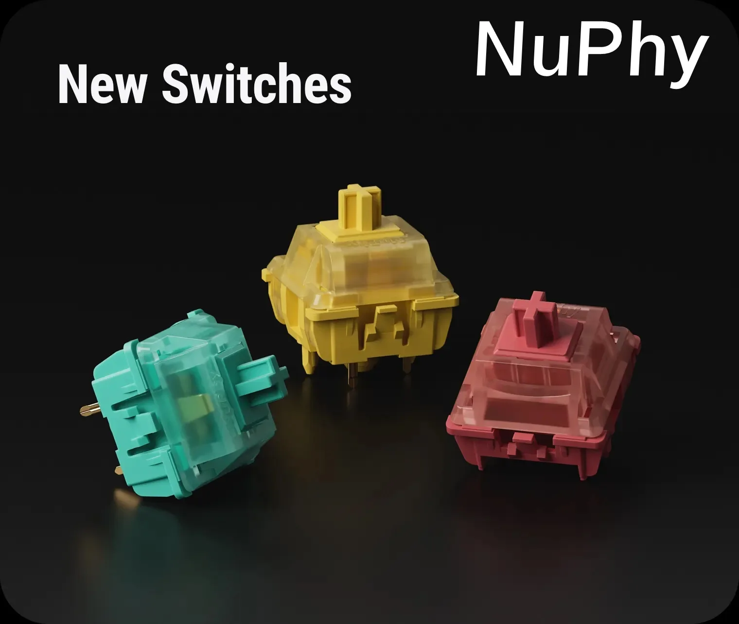 

Nuphy Switch Mint / lemon / Raspberry Switches Cherry Silent Red Clear-Top Switches (90PCS)