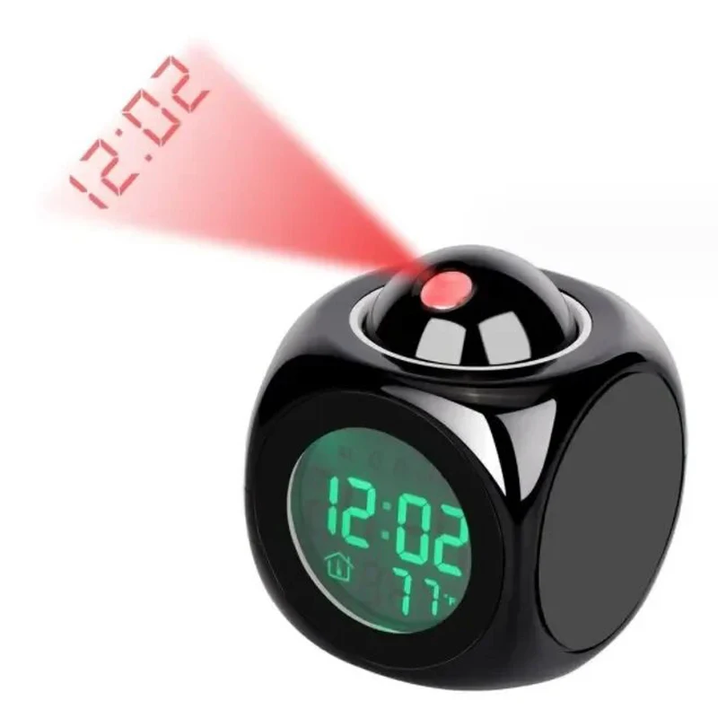 Relógio Despertador com Projeção, Display no Teto, Função Soneca, Relógio de Mesa Digital Multifuncional com Projeção e Exibição de Temperatura