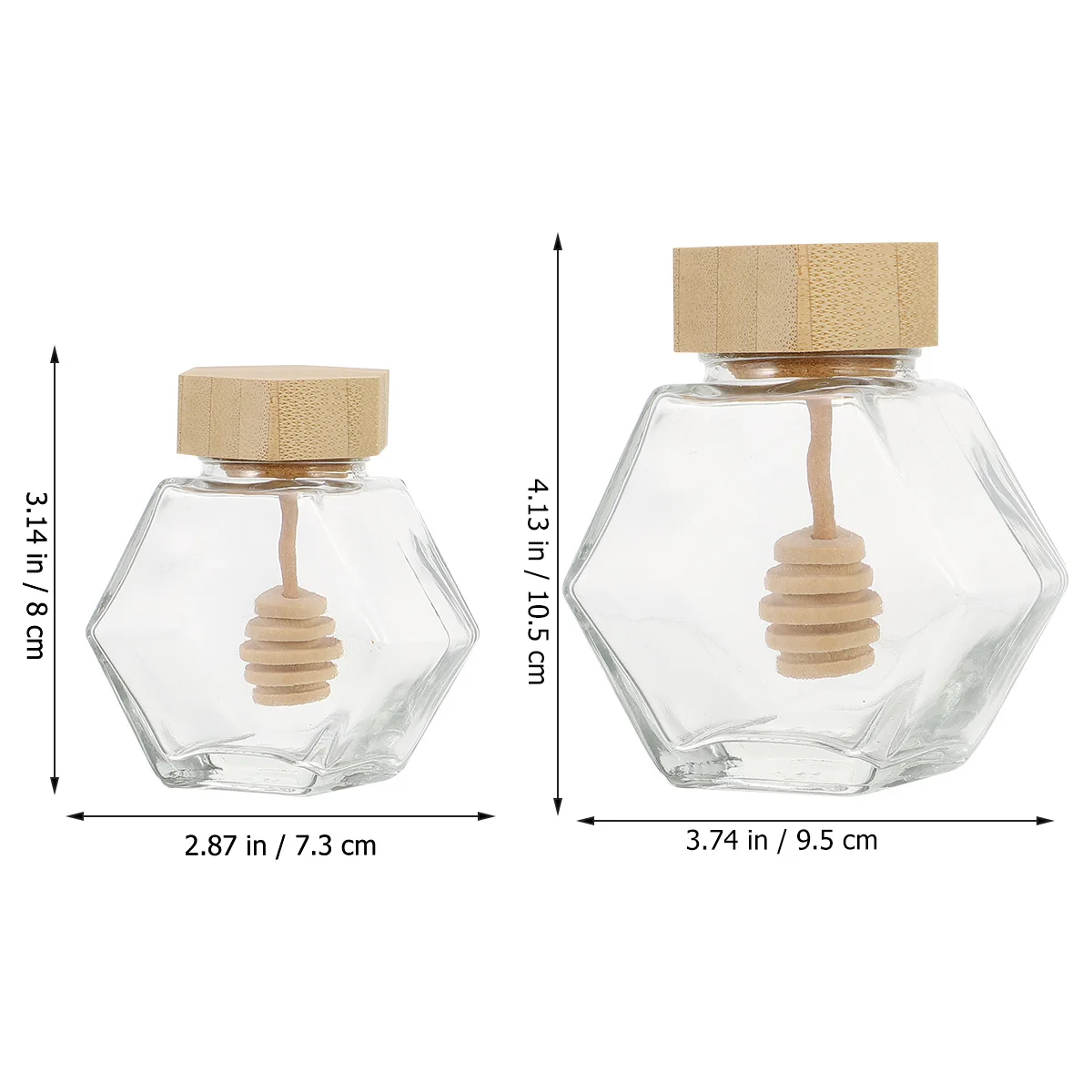 ขวดโหลแก้วใสสำหรับใส่น้ำผึ้ง 2 ชิ้น ฝาไม้ ปิดผนึกอย่างดี ภาชนะเก็บของในครัว ขวดโหลแก้วใสสำหรับใส่น้ำผึ้ง ฝาปิดผนึก