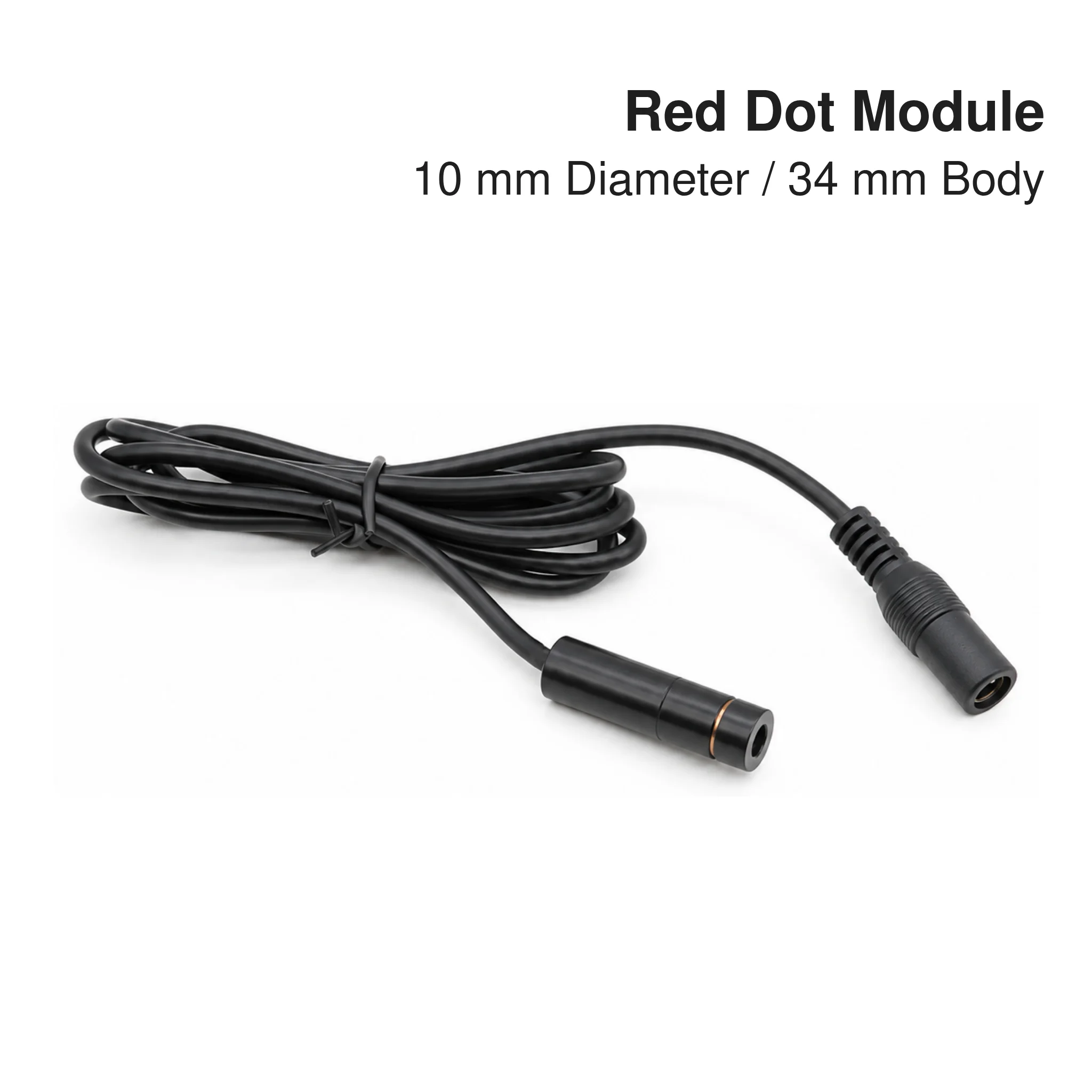 Red Dot Laser Alignment Module 10x34mm DC 5.5x2.1 Connector and Adjustable 24mm 25mm Tube Mount Brackets for CO2 Laser Heads
