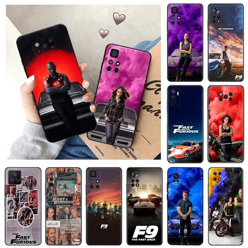 Soft Cases for Xiaomi Mi Poco X4 Pro F3 F4 GT F5 X3 X5 5G M4 M3 M5S C51 C50 C40 M5 Fast Furious 9 Black Phone Case Cover