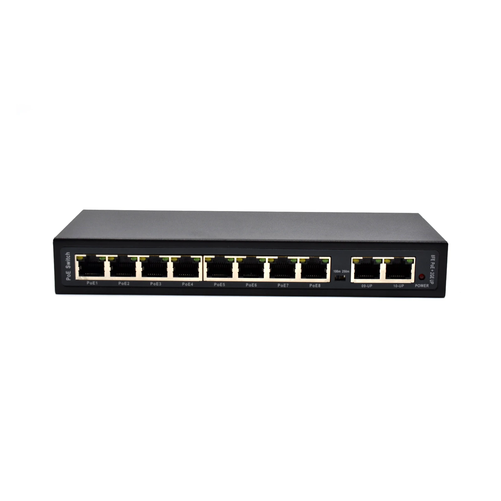 48V 8 port POE Switch 10/100M+2GE Uplink Port for for Hikvision Camera