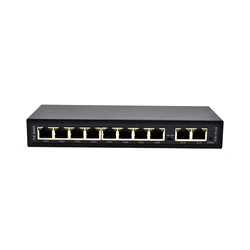 48V 8 port POE Switch 10/100M+2GE Uplink Port for for Hikvision Camera