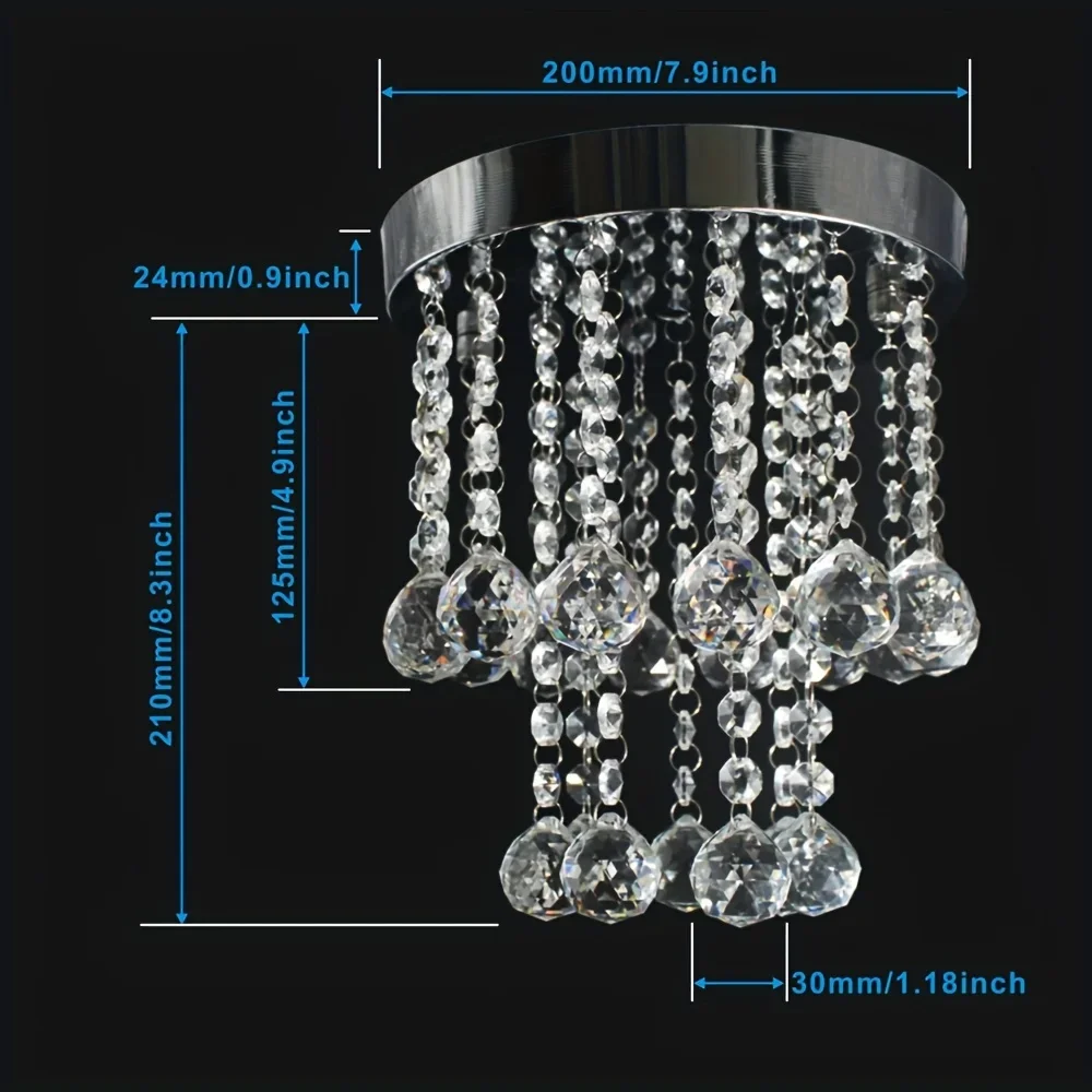 crystal ceiling light E27 bulb 80V-265V living room, dining  hallway , room  luxury  chandelier