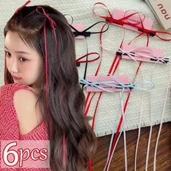 Vintage Bow Hair Clips Women Girls Solid Sweet Long Ribbon Hairpins Headband Versatile Daily Wedding Hairpin Fashion Accessories