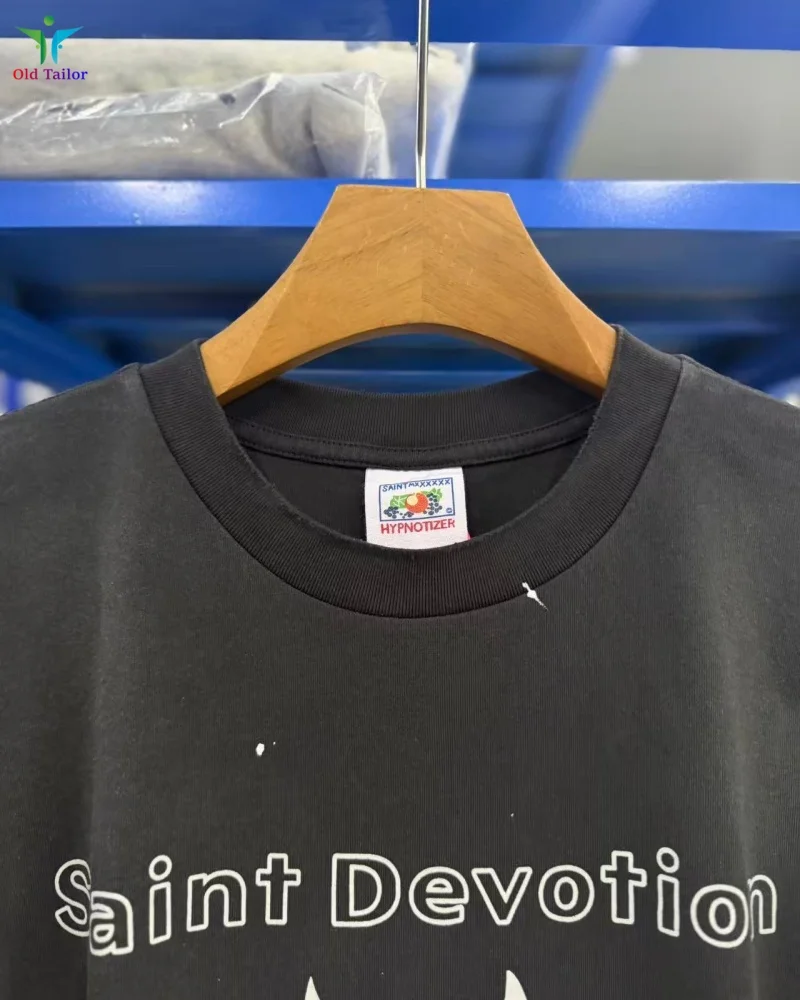SS26 Trendy Versatile High-Quality Letter Washed Print Vintage Fall/Winter SAINT Long-Sleeve T-Shirt