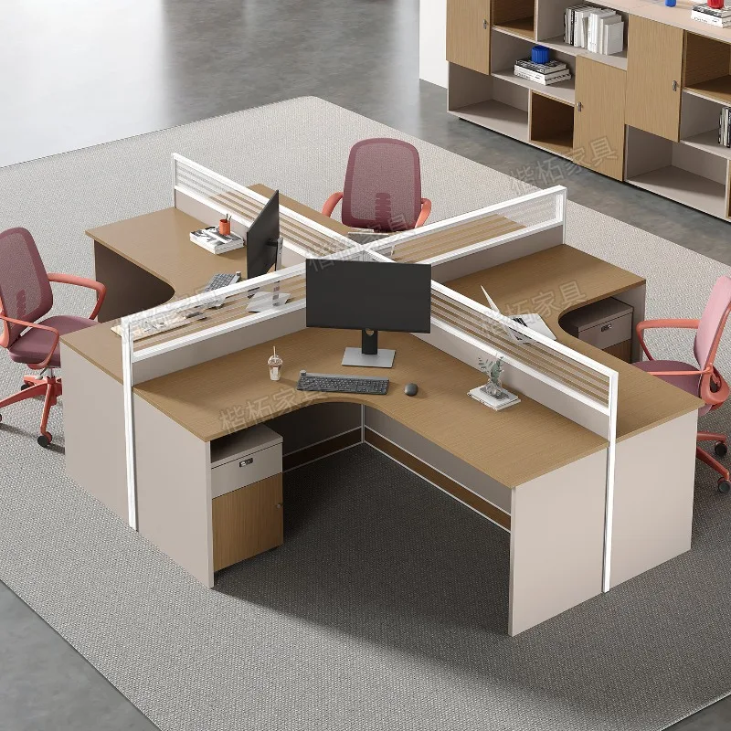 Office desk and chair combination, staff seat, simple and modern 4 four six person office, computer desk, card seat, workstation