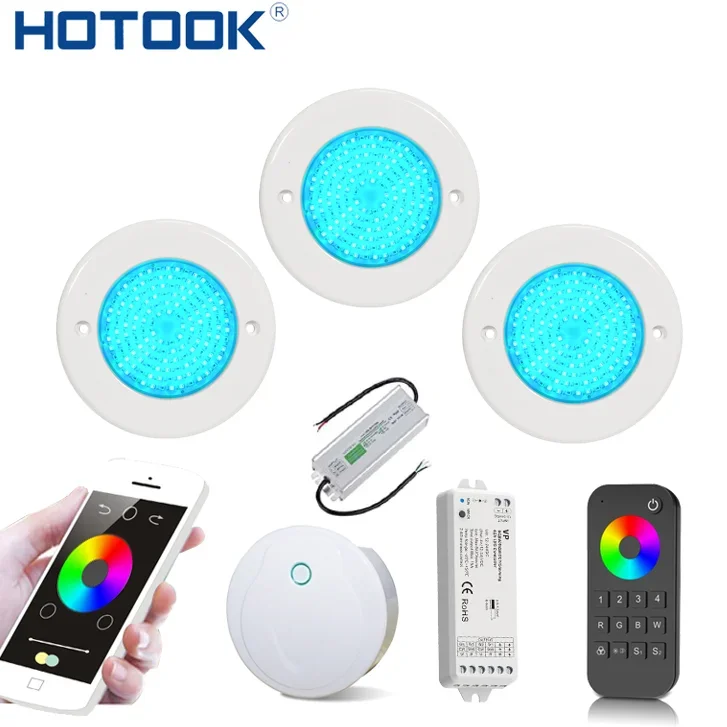 

Hotook New Patent Swimming Pool IP68 LED RGB Underwater Piscina 12V 18W Light Wifi Controller for Pond Home Industrial Lighting
