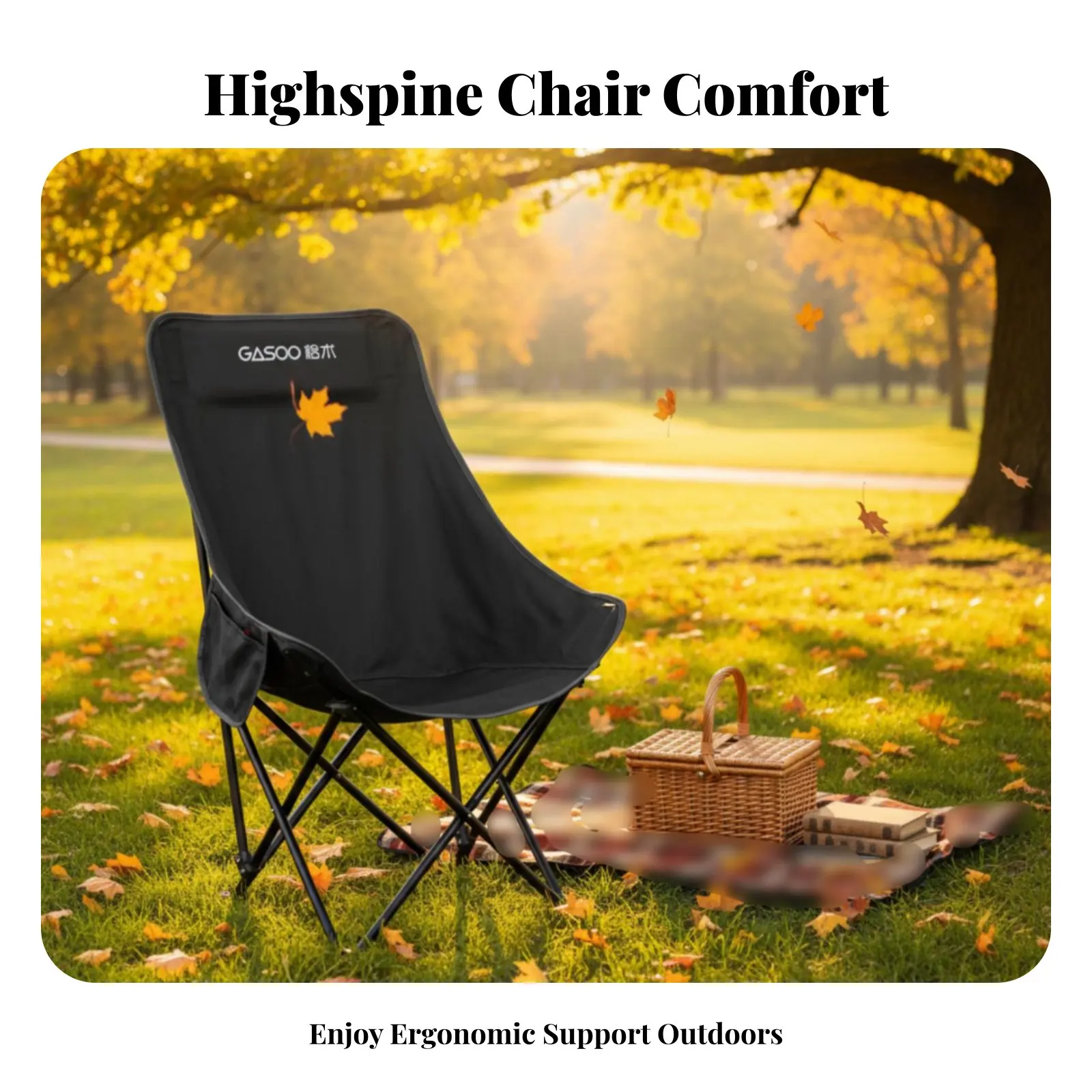 

Легкое складное кресло Highspine Moon Chair с мягким сиденьем, усиленное, для рыбаков, для использования на открытом воздухе