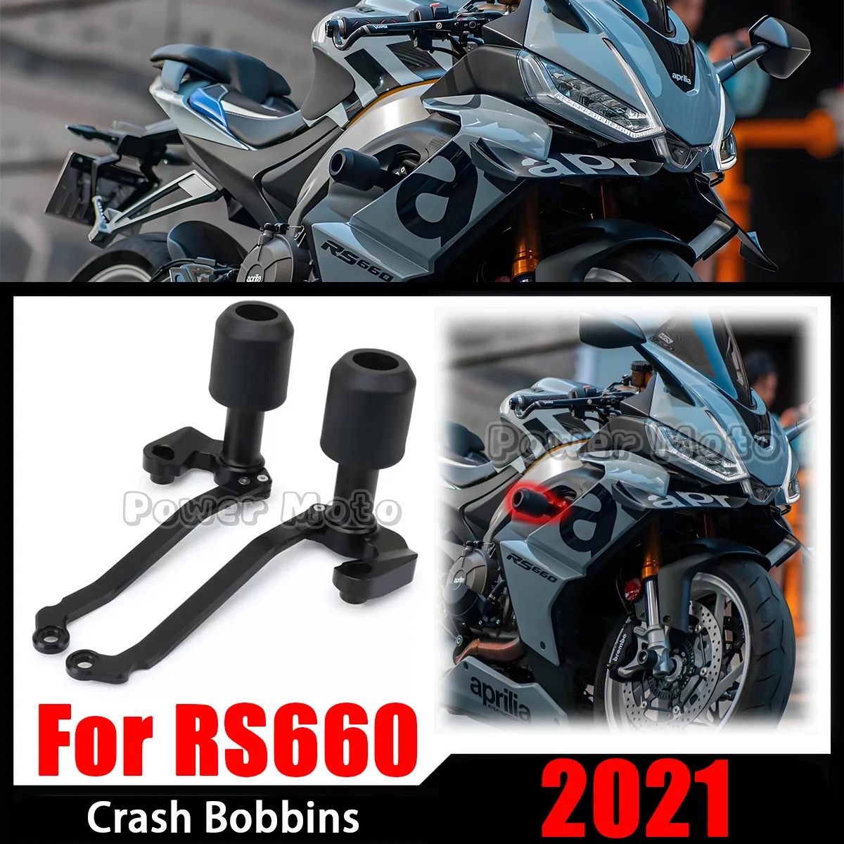 

For APRILIA RS660 RS 660 2021 Motorcycle CNC Frame Sliders Protector Guard Fairing Crash Pad Falling Protection Frame Slider