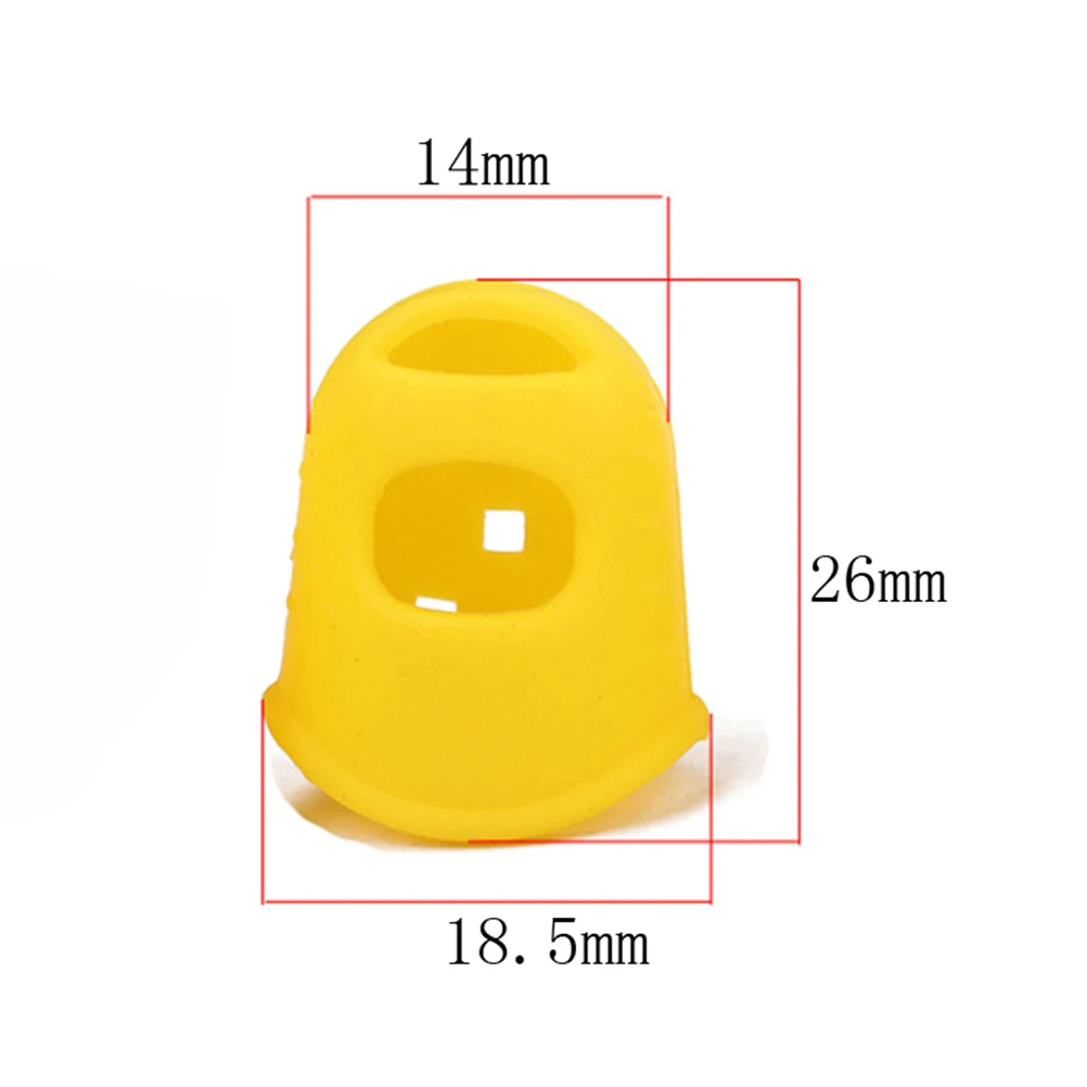 

4 Pcs Silicone Finger Cot Guitar Covers Thumb Fingertip Protectors Bass Caps Yellow Office