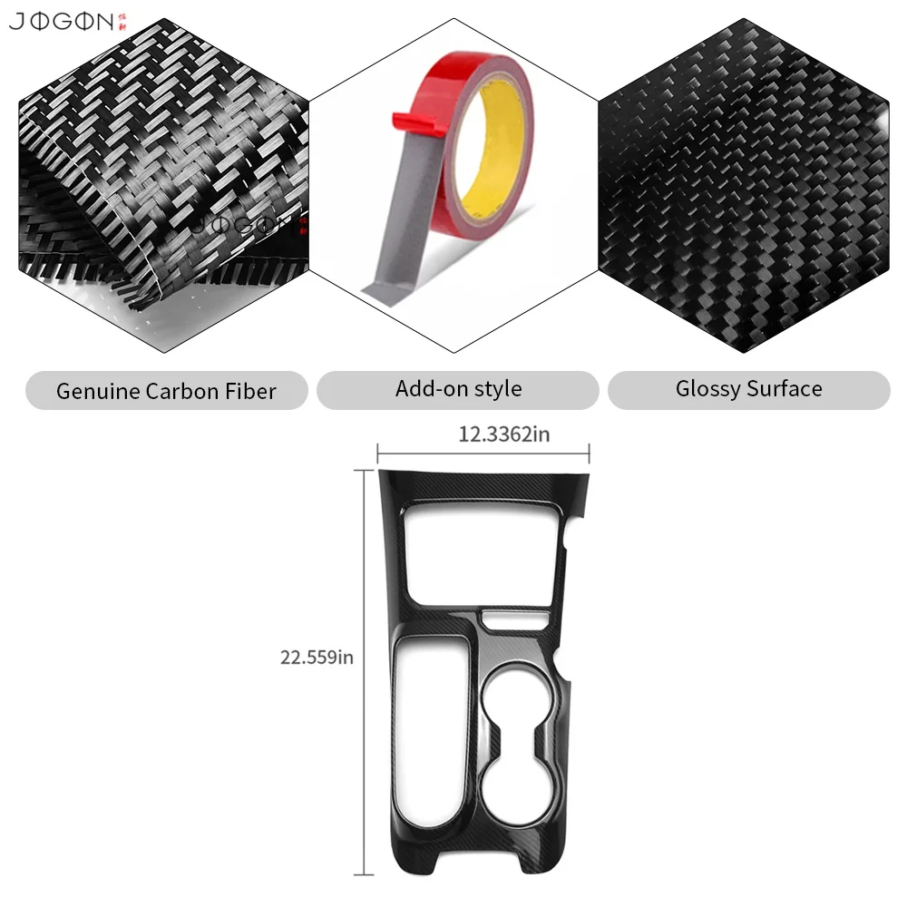 For Ford Bronco Raptor Badlands Base Sport Utility 2021-2026 Dry Carbon Fiber Center Console Cover Gear Shift Panel Decoration